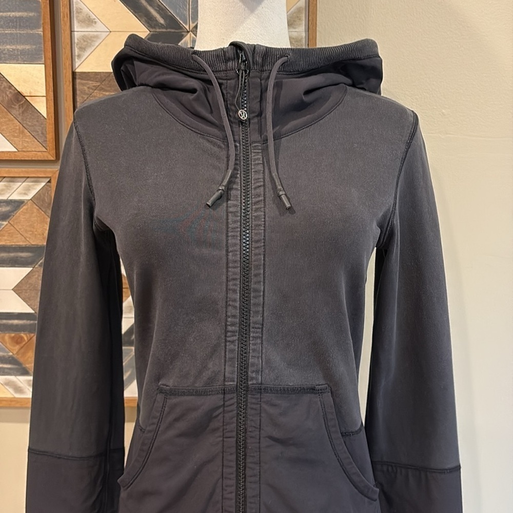Lululemon Voyage Hoodie Full Zip Sweatshirt Jacket Stretch French Terry Black 4 - Picture 2 of 9